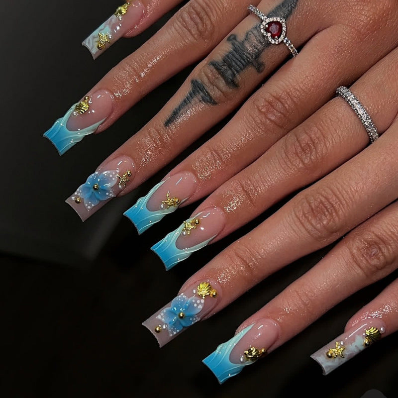 Blue Wave Nails